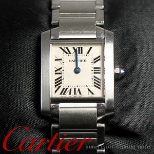Ladies Cartier Tank Francaise Ref 2384 Stainless Steel Wrist Watch