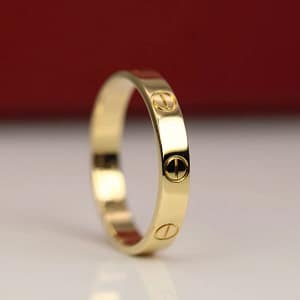 Authentic Cartier Love Ring 18K Yellow Gold 3.5mm Band Size 57