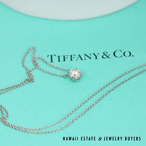 Tiffany & Co 0.68ct VS1 J Round Brilliant Cut Diamond Solitaire Pendant