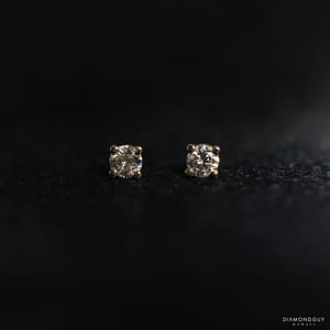 1g 14KYG 0.37ctw ROUND BRILLIANT DIAMOND STUD EARRINGS