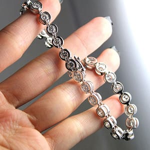 9.25CTW Round Brilliant Diamond Semi Bezel Tennis Bracelet 8"