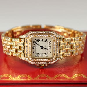 Cartier Panthere 5.08CTW Diamond Yellow Gold Watch w/ Appraisal