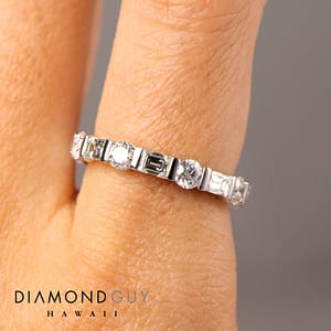 Diamond Guy Signature 'Royal' Emerald Round Wedding Band