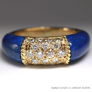 Van Cleef & Arpels Lapis Lazuli & Diamond 18K Band B 5001 (SZ 4.75)