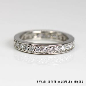 Platinum 1ctw Diamond Eternity Ring Size 5.25, 5.5g