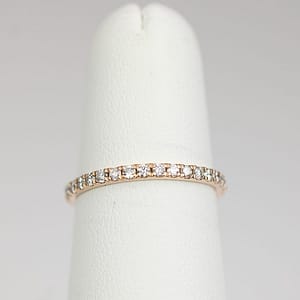 0.27CTW Diamond 14K Rose Gold Wedding Band Size 5.25