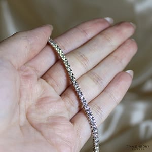 9.3g 14KWG 3.03ctw Round Brilliant Diamond Tennis Bracelet 7 inches
