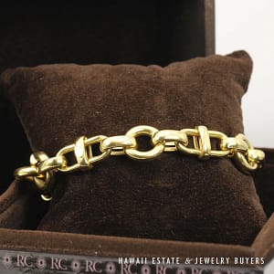 Roberto Coin 15.3g 18K Yellow Gold Link Bracelet Size 7 with Box