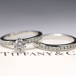 Tiffany & Co. 0.47CT Diamond Solitaire Platinum Engagement Ring & Band Set