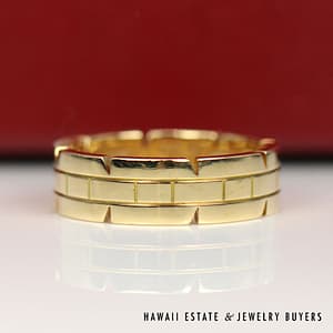 Authentic Cartier Tank Francaise 18K Yellow Gold Band Ring Size 10