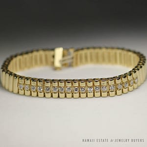 1.06CTW Diamond 14k 39g Link Bracelet 7"