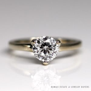 Roberto Coin 0.80CT G VS1 Diamond 18K White Gold 3 Prong Engagement Ring Size 4