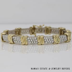 24.3g 14K2T 3ctw VVS/FG DIAMOND BRACELET SIZE 6.5