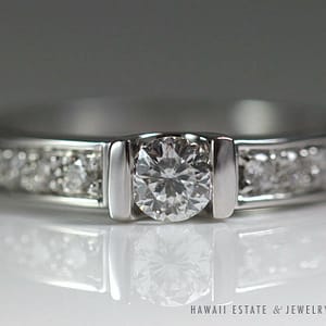 Roberto Coin Cento 0.45CTW Diamond 18k White Gold Engagement Ring Size 6.25 w/ Box