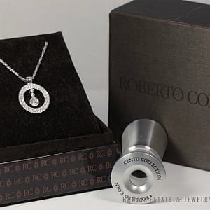 Roberto Coin 0.78CTW VVS1 Diamond 18k White Gold Baby "O" Necklace