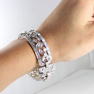 Vintage 6.20CTW Diamond Platinum Bracelet w/ Appraisal