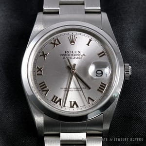 Rolex Datejust Oyster Perpetual Rhodium Roman 16200 Steel Watch w/ Box & Papers