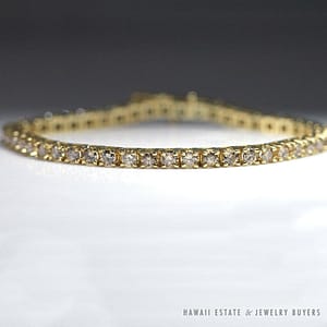 4.6CTW Diamond 14k Yellow Gold Tennis Bracelet