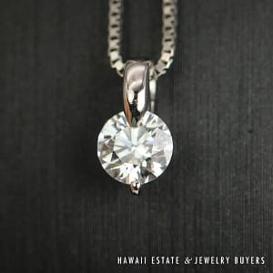 0.48CT Diamond Platinum Pendant 16" Necklace