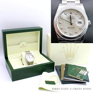 Rolex Datejust 36mm 116234 Mother of Pearl Diamond SS Oyster Watch w/ Box & Accs