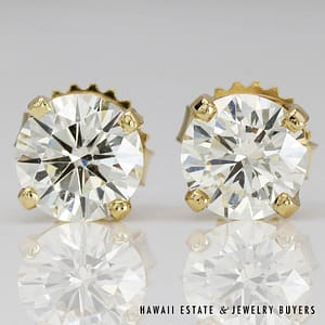1.9g 14KYG 2ctw DIAMOND IJ/VS2 EARRINGS