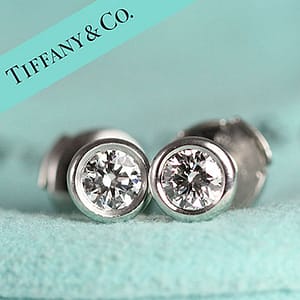 Tiffany & Co. 0.50CTW Diamond Platinum Bezel Earrings