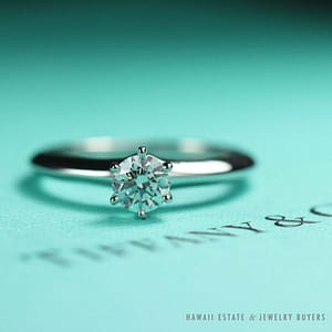 Tiffany & Co. 0.56CT Round Brilliant Solitaire Platinum Ring w/ Certificate