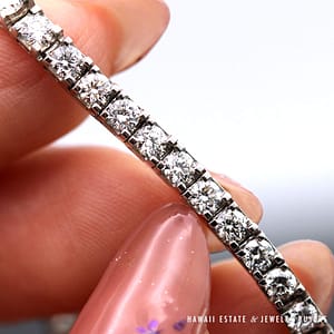 4.26CTW H/I SI1 Round Brilliant Diamond 14K White Gold Tennis Bracelet