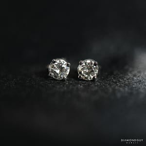 0.53CT Round Brilliant GIA F VS2 - Set in 14k White Gold Earrings