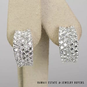 4.64CTW Diamond Pave 18K White Gold Earrings