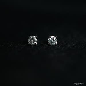 1g 14KWG 0.35ctw ROUND BRILLIANT DIAMOND STUD EARRINGS