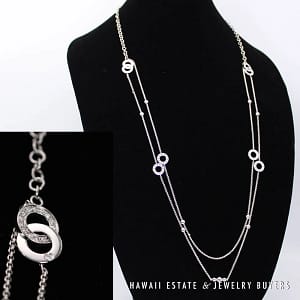 Piaget Possession Sautour 18K White Gold Diamond 42″ Necklace