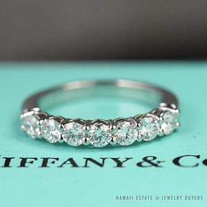 Tiffany & Co. Embrace 0.57CT Diamond 3mm Platinum Wedding Band Ring Size 4