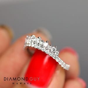 Diamond Guy Hawaii Custom Curved 'Tiara' Wedding Band