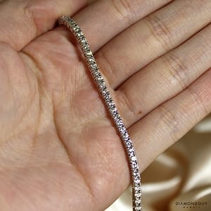 9.1g 14KWG 3.05ctw Round Brilliant Diamond Tennis Bracelet 7 inches