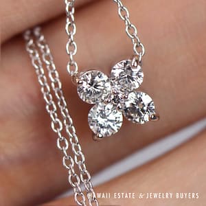 0.47ctw Diamond SI/GH Adjustable Pendant 18K White Gold 16 Inch Heart Clasp