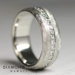 Signature Diamond Guy Men's Design: Custom Industrial Brush Eternity Men's Band