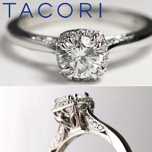 Dantela by Tacori 0.57CT Round Brilliant 18K White Gold Engagement Ring