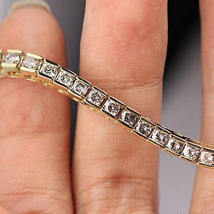 2.50CTW Diamond 14k Yellow Gold Tennis Bracelet 7.25"