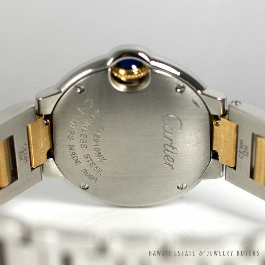 Cartier Ballon Bleu 18k Yellow Gold Stainless Steel 28mm Ladies Watch w/ Pouch - Image 4