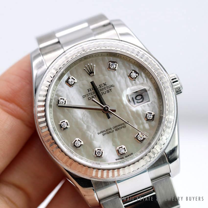 Rolex Datejust 36mm 116234 Mother of Pearl Diamond SS Oyster