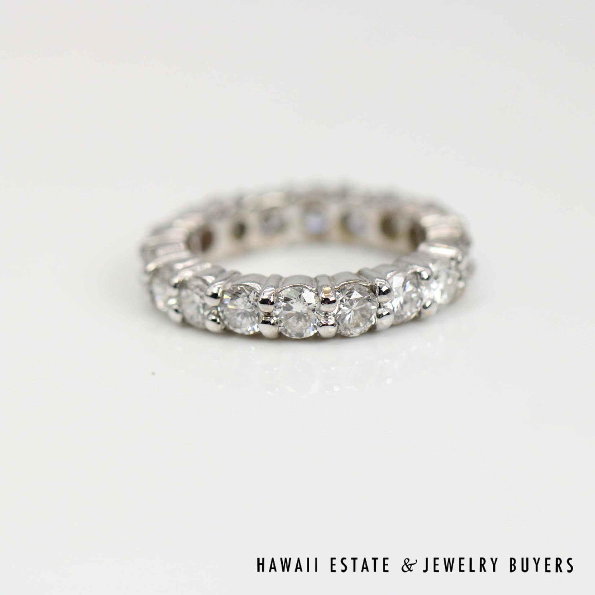 2.25ctw SI/HI Diamond Eternity 14k White Gold Band Size 4.5, 3.6g